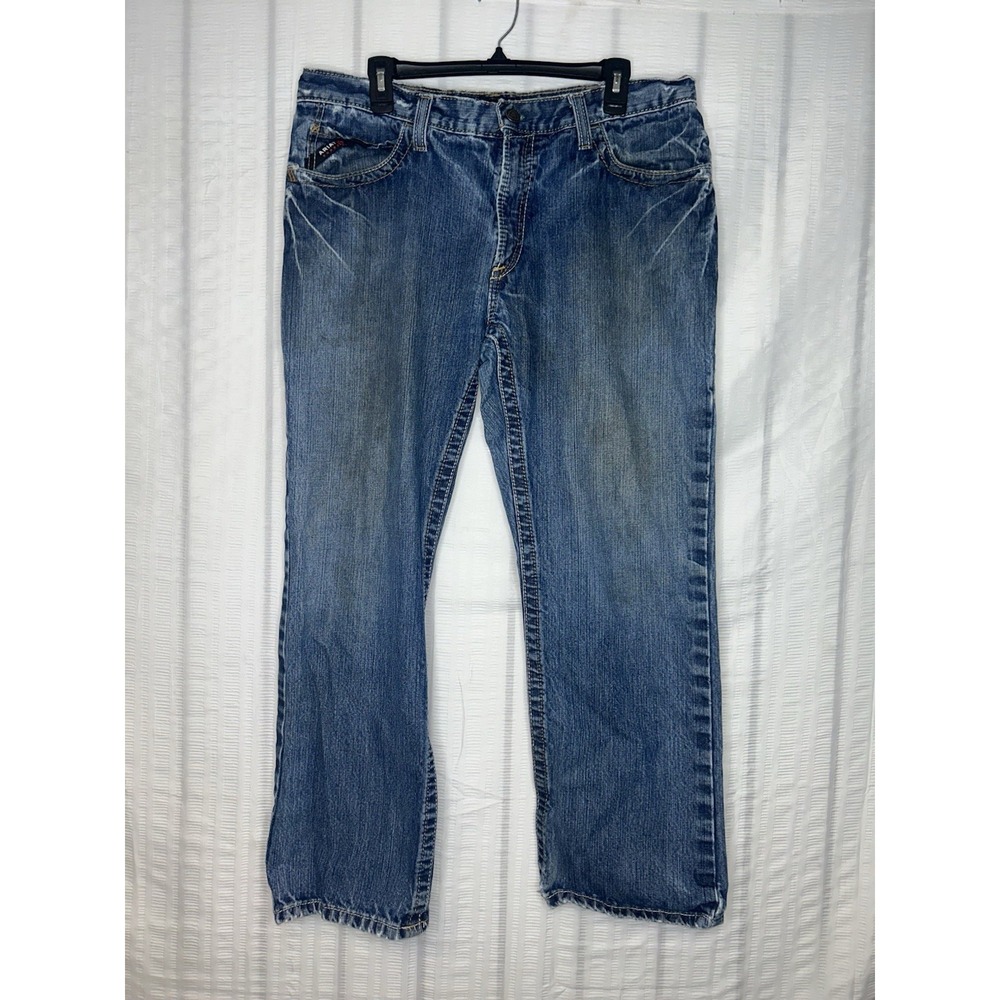 Ariat FR M4 Relaxed Boot Flame Resistant CAT2 Work Denim Jeans Mens 35x30 Blue